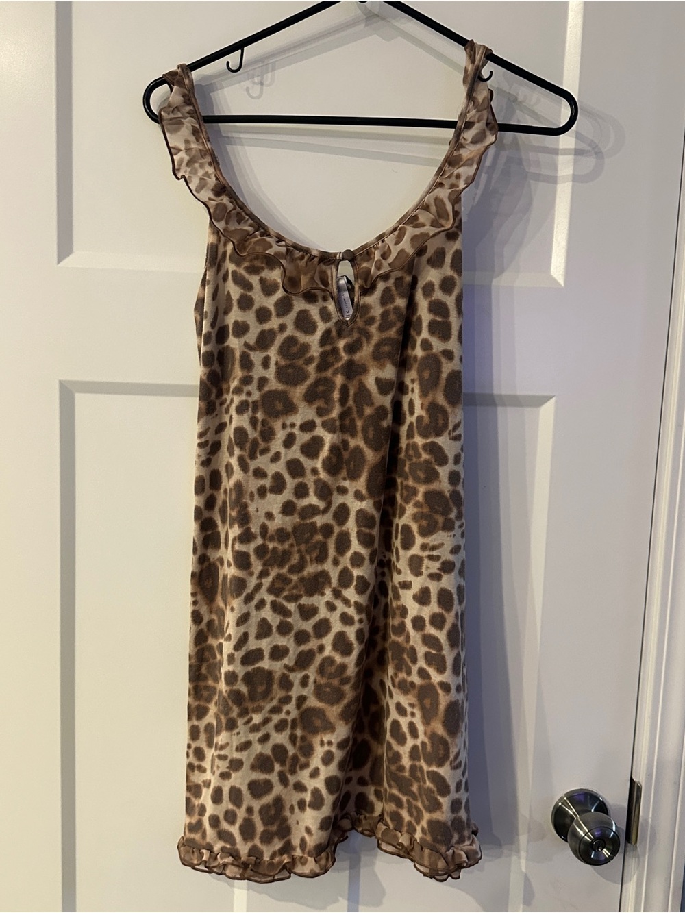 Jennifer Lopez  intimates Women's Leopard Print Ruffle Nightgown size Medium